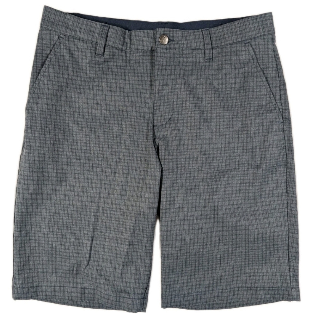 Adidas Ultimate 365 Mens Size 32 Golf Shorts Navy Blue Plaid Stretch GU5103